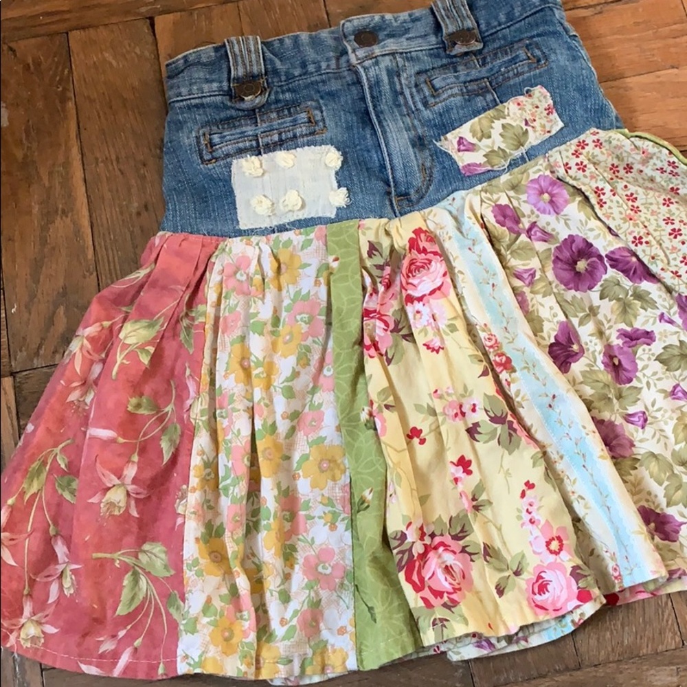 Girls custom skirt w shorts shabby chic vintage